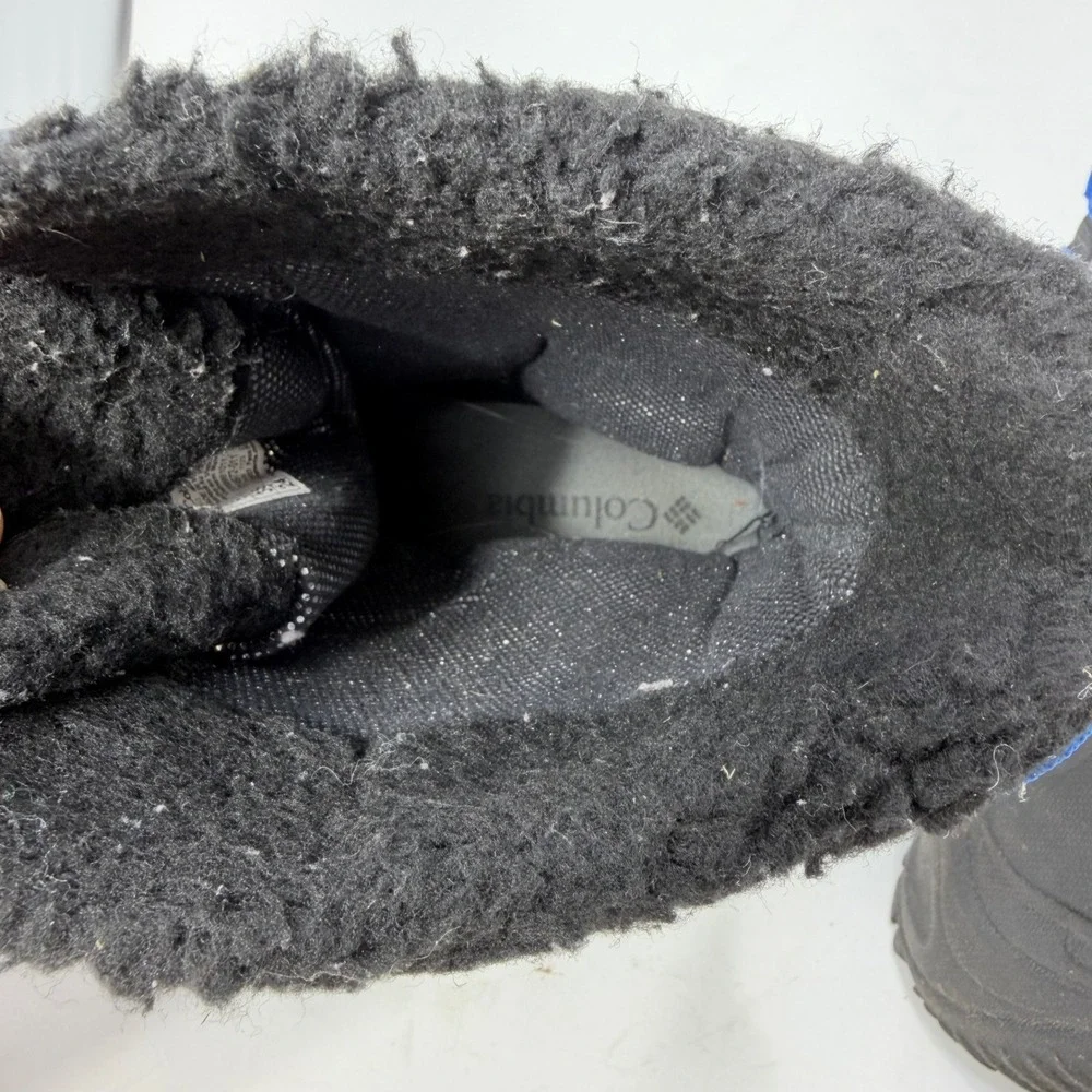 Columbia Youth Waterproof Winter Boots Grey Black Blue BY4972-011 Size 6
